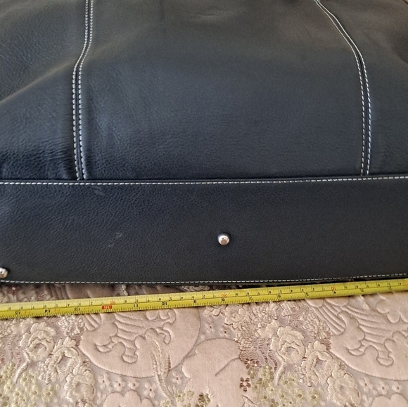 Franklin Covey Black Leather Laptop Briefcase Purse Bag - Picture 4 of 8